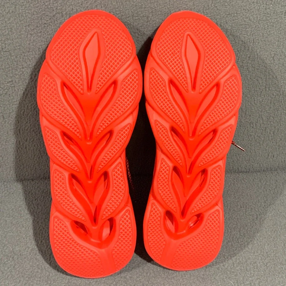 LT Damp Shoes Mens Bright Red Knit Mesh Pop Of Color Sneakers Size‎ 14